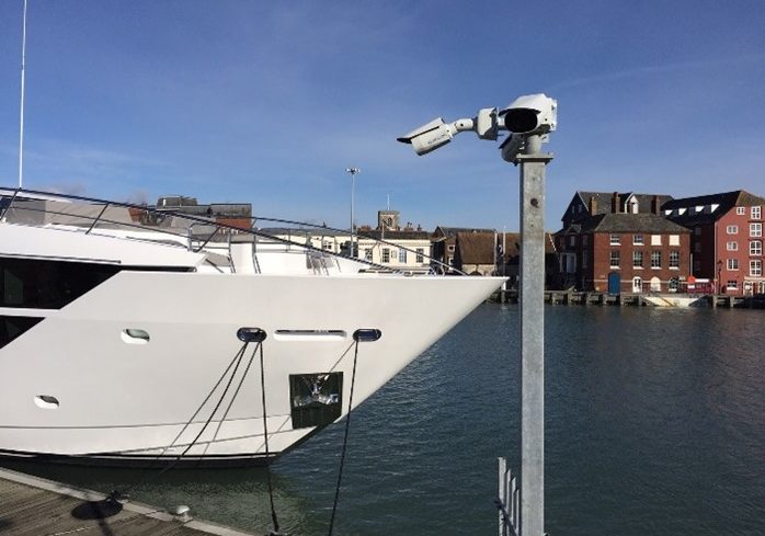 An image of security cameras watching a boat