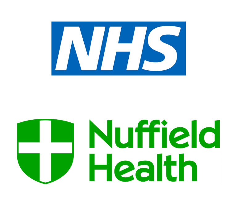 NHS and Nuffield Health logos