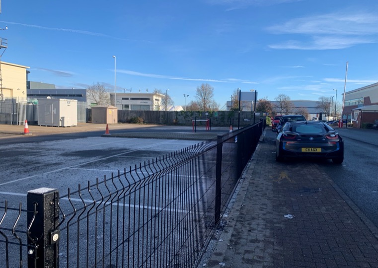 An image of a security system in a car park