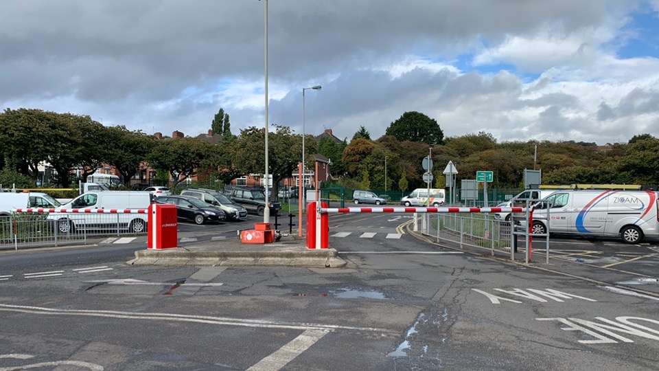 An image of a security system in a car park